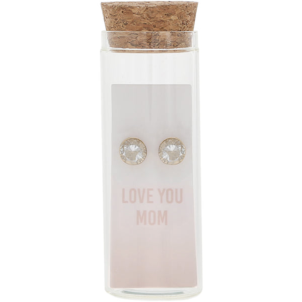 pavilion gift company Love You Mom 14K Gold Plated Earring in a Bottle