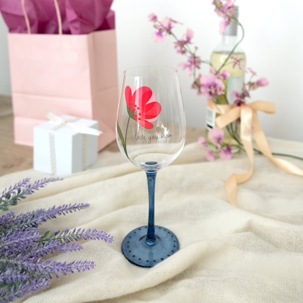 Pavilion Gift Company Love You Mom 16 Oz Wine Glass