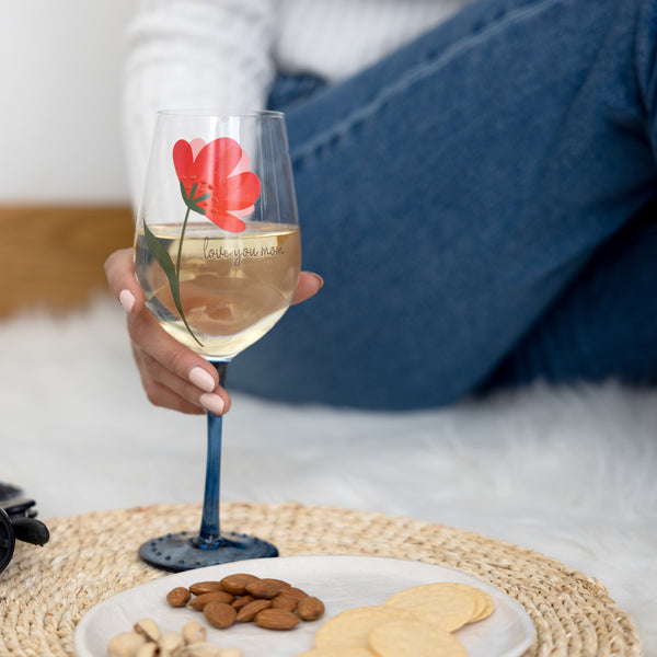 Pavilion Gift Company Love You Mom 16 Oz Wine Glass