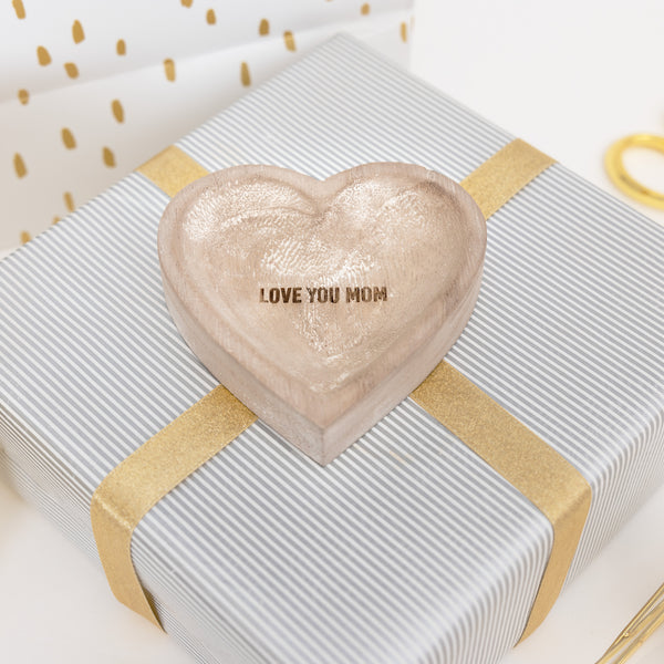 Pavilion Gift Company Love You Mom 4" Wood Keepsake Dish