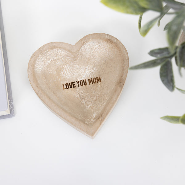 Pavilion Gift Company Love You Mom 4" Wood Keepsake Dish
