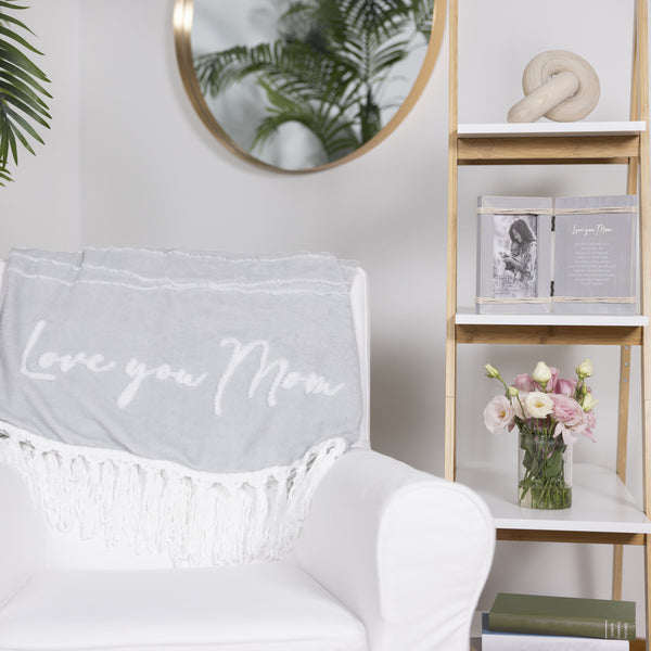 Pavilion Gift Company Love You Mom 5.5" X 7.5" Hinged Sentiment Frame (Holds 4" X 6" Photo)