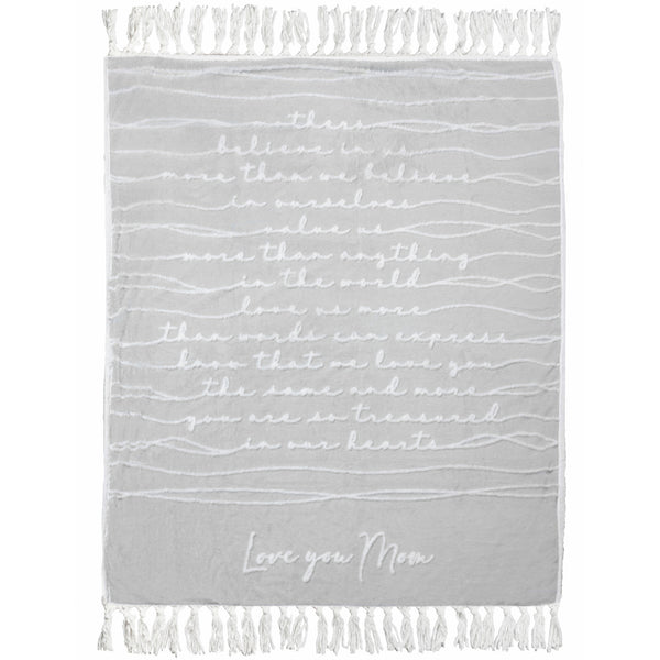 pavilion gift company Love You Mom 50" x 60" Inspirational Plush Blanket