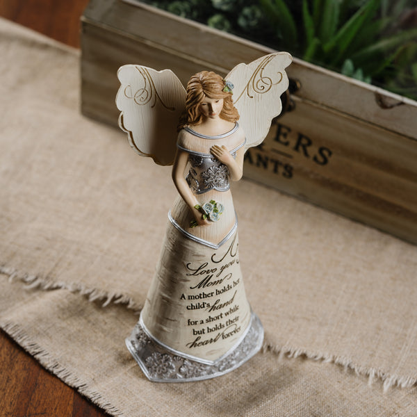 Pavilion Gift Company Love You Mom 7.5" Angel Holding Flowers