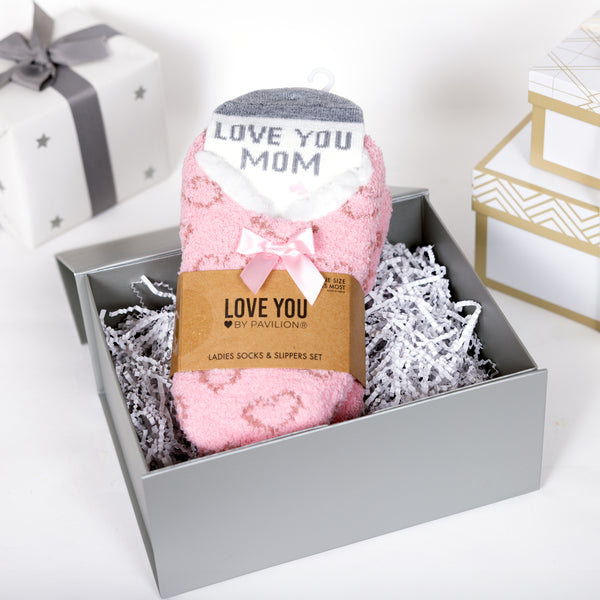 Pavilion Gift Company Love You Mom Slipper Sock Gift Set
