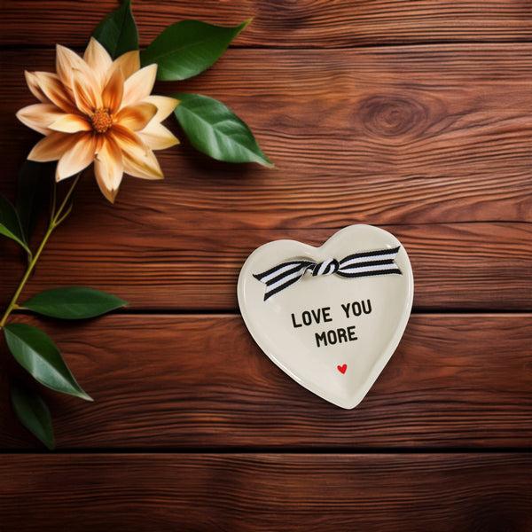 Pavilion Gift Company Love You More 4.5" X 4.5" Heart-Shaped Keepsake Dish