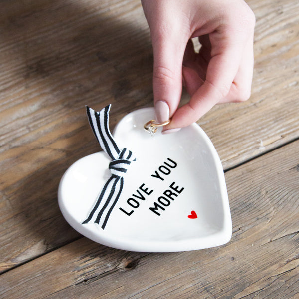 Pavilion Gift Company Love You More 4.5" X 4.5" Heart-Shaped Keepsake Dish