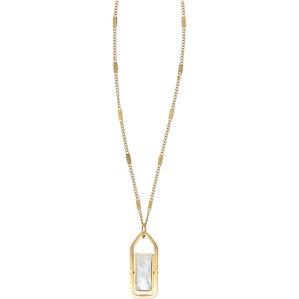 pavilion gift company Love You Mother of Pearl - 16.5"-18.5" 14K Gold Plated Necklace