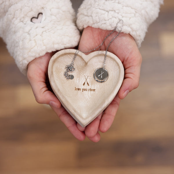 Pavilion Gift Company Love You River 4" Wood Keepsake Dish