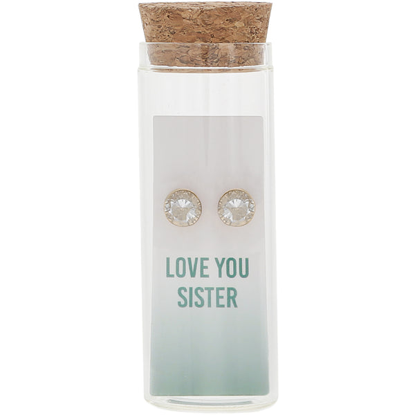 pavilion gift company Love You Sister 14K Gold Plated Earring in a Bottle