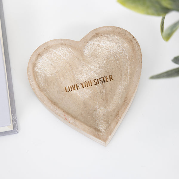 Pavilion Gift Company Love You Sister 4" Wood Keepsake Dish