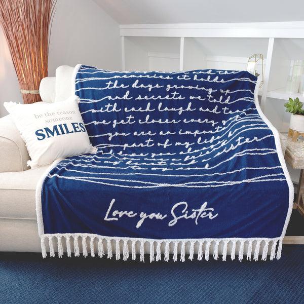 Pavilion Gift Company Love You Sister 50" X 60" Inspirational Plush Blanket