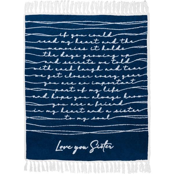 pavilion gift company Love You Sister 50" x 60" Inspirational Plush Blanket