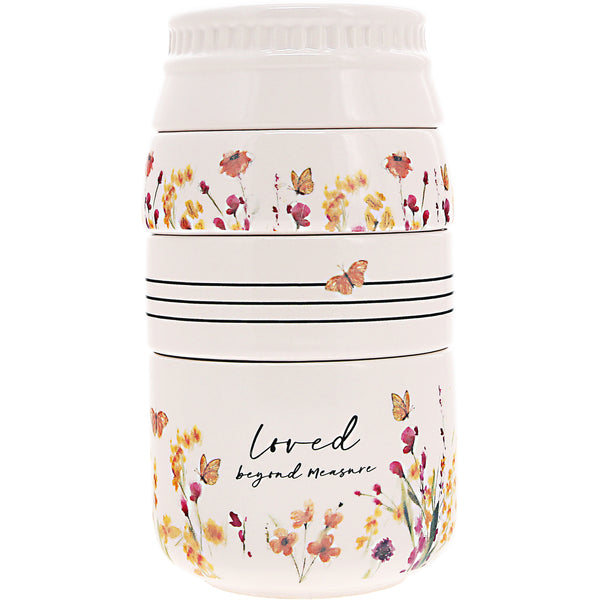 pavilion gift company Loved 6" x 3.25" Stackable Measuring Cups