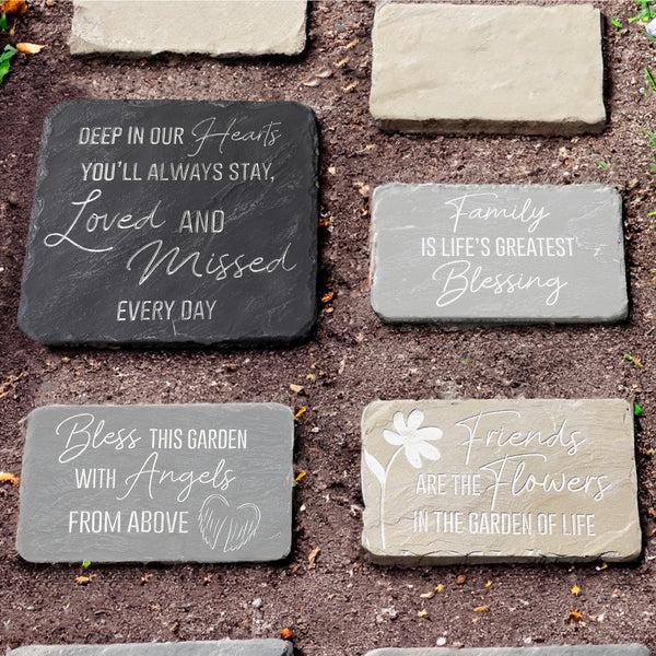 Pavilion Gift Company Loved & Missed 7.75" X 7.75" Garden Stone