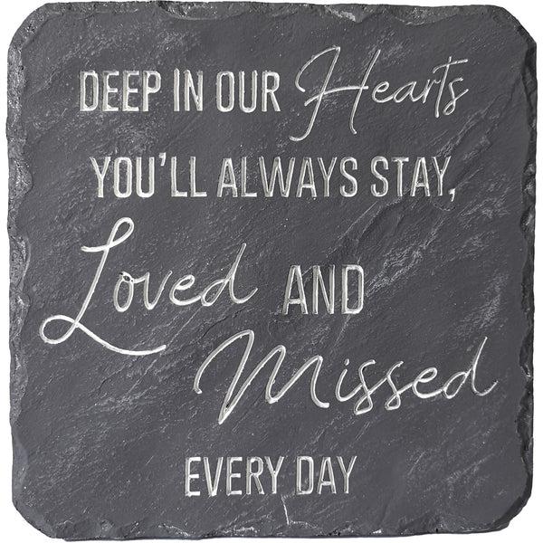 pavilion gift company Loved & Missed 7.75" x 7.75" Garden Stone