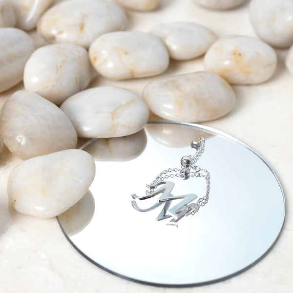 Pavilion Gift Company M Adjustable Rhodium Plated Monogram Ring