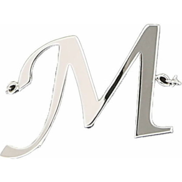 pavilion gift company M Adjustable Rhodium Plated Monogram Ring