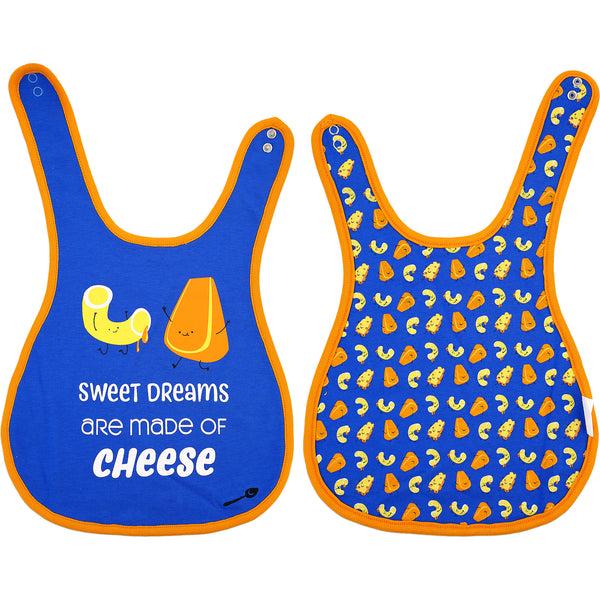 pavilion gift company Mac n' Cheese Blue Reversible Bib (6M - 3 Years)