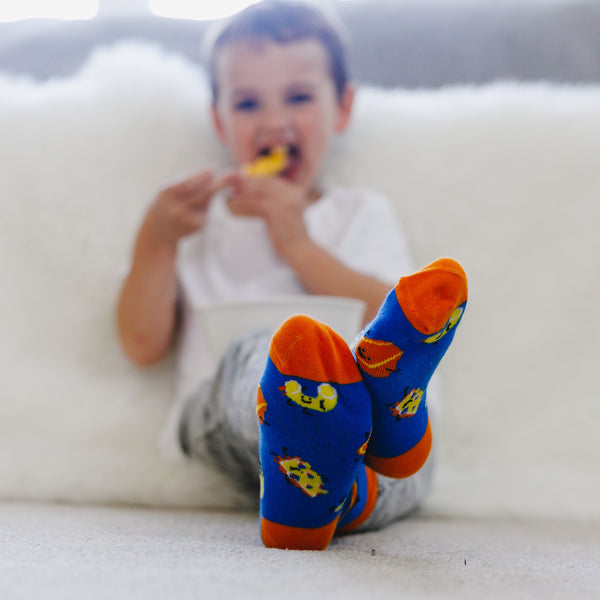 Pavilion Gift Company Mac N' Cheese S/M Youth Cotton Blend Crew Socks