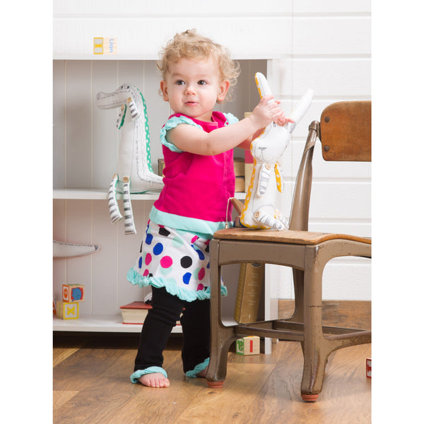 Pavilion Gift Company Magenta & Mint 6-12 Months Ruffle T-Shirt