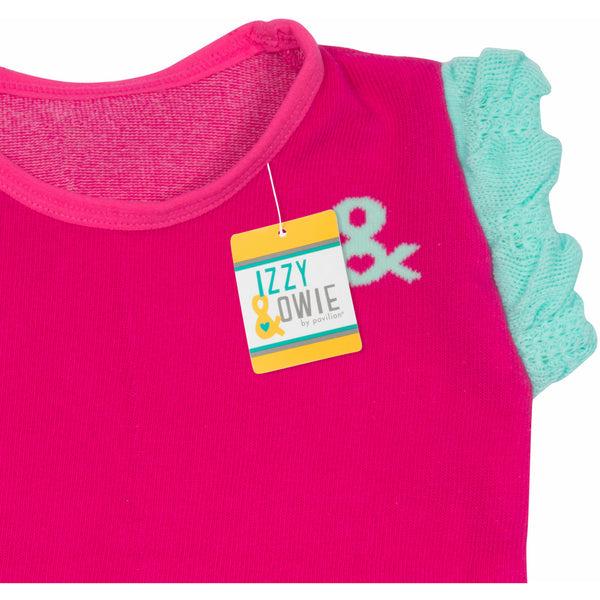 Pavilion Gift Company Magenta & Mint 6-12 Months Ruffle T-Shirt