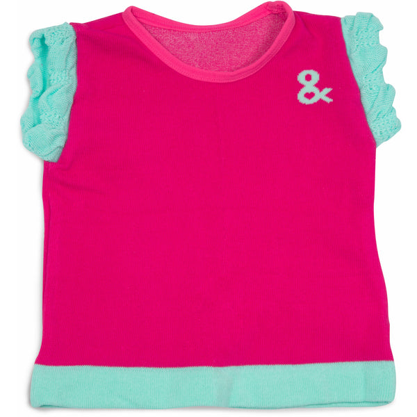 pavilion gift company Magenta & Mint 6-12 Months Ruffle T-Shirt