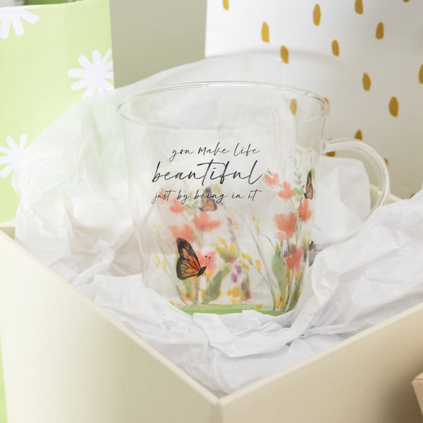 Pavilion Gift Company Make Life Beautiful 13.5 Oz Glass Cup