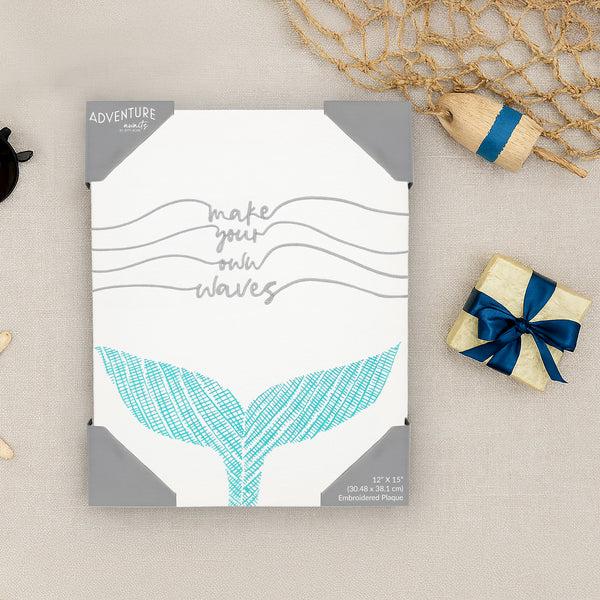 Pavilion Gift Company Make Waves 12" X 15" Embroidered Plaque