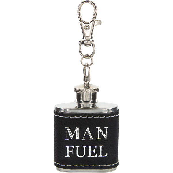 pavilion gift company Man Fuel PU Leather & Stainless Steel 1 oz Mini Flask