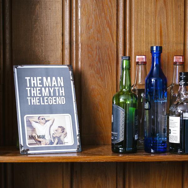 Pavilion Gift Company Man Myth Legend 8" X 11.75" Tin Frame (Holds 6" X 4" Photo)