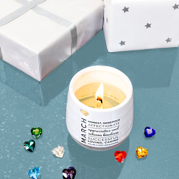 Pavilion Gift Company March 11 Oz - 100% Soy Wax Reveal Candle With Birthstone Scent: Tranquility