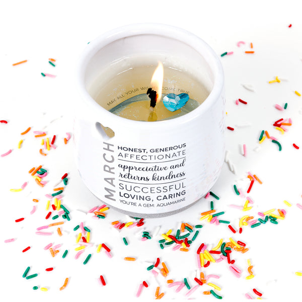 Pavilion Gift Company March 11 Oz - 100% Soy Wax Reveal Candle With Birthstone Scent: Tranquility