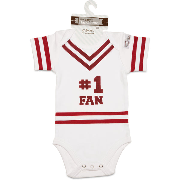 Pavilion Gift Company Maroon & White 0-6 Months Infant Onesie