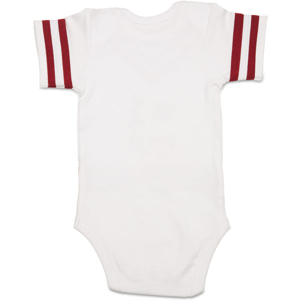 Pavilion Gift Company Maroon & White 0-6 Months Infant Onesie