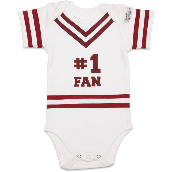 pavilion gift company Maroon & White 0-6 Months Infant Onesie