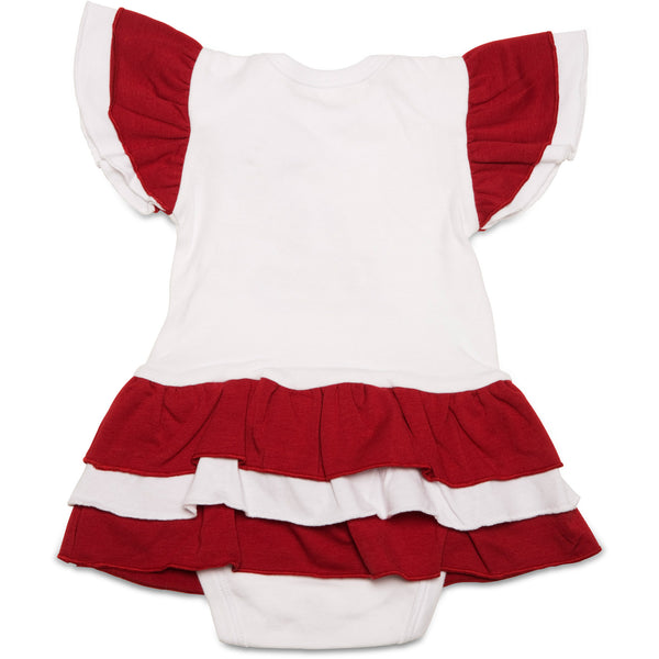 Pavilion Gift Company Maroon & White #1 Fan Onesie Dress 0-6 Months