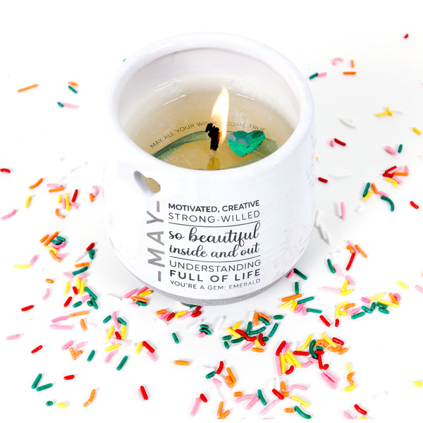 Pavilion Gift Company May 11 Oz - 100% Soy Wax Reveal Candle With Birthstone Scent: Tranquility