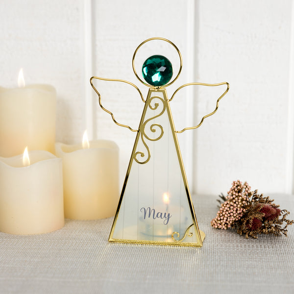 Pavilion Gift Company May 6.5" Monthly Angel Tea Light Holder
