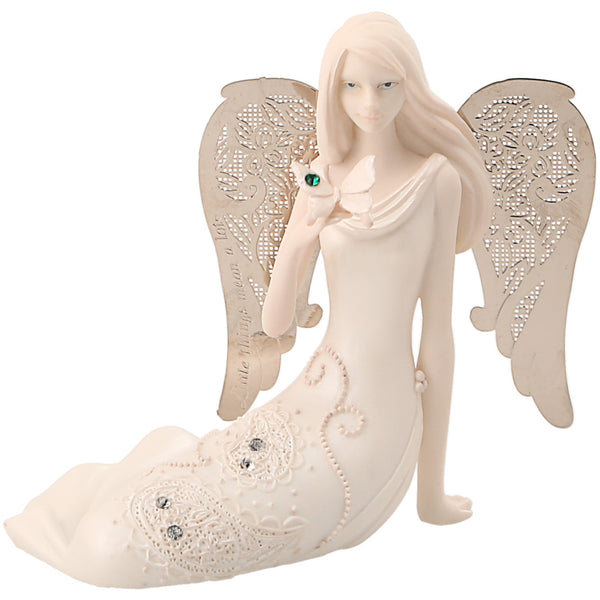 pavilion gift company May Birthstone Angel 3.5" May Angel with Emerald Butterfly