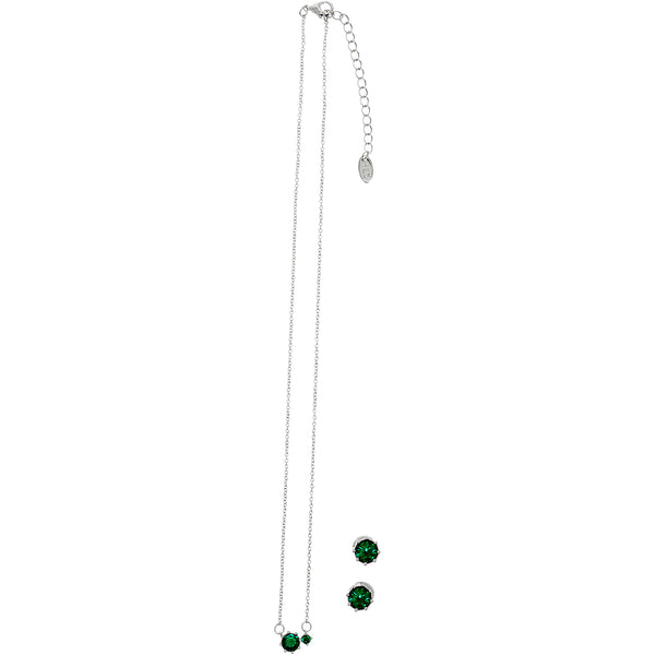 Pavilion Gift Company May Emerald 16.5"-18.5" Birthstone Jewelry Gift Set
