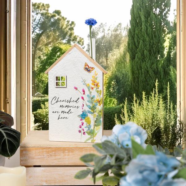 Pavilion Gift Company Memories 8.75" MDF House Plaque With Vase