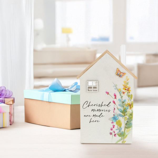 Pavilion Gift Company Memories 8.75" MDF House Plaque With Vase