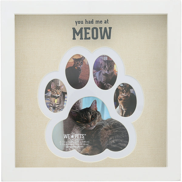 pavilion gift company Meow 9" Paw Print Shadowbox Frame