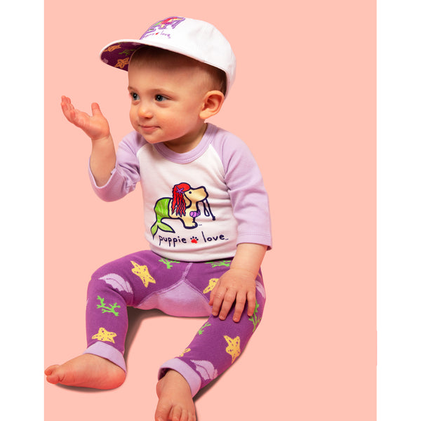 Pavilion Gift Company Mermaid 6-12 Months 3/4 Length Purple Sleeve Onesie