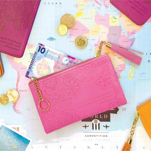 Pavilion Gift Company Miami Pink Gift Boxed Vegan Leather Coin Purse