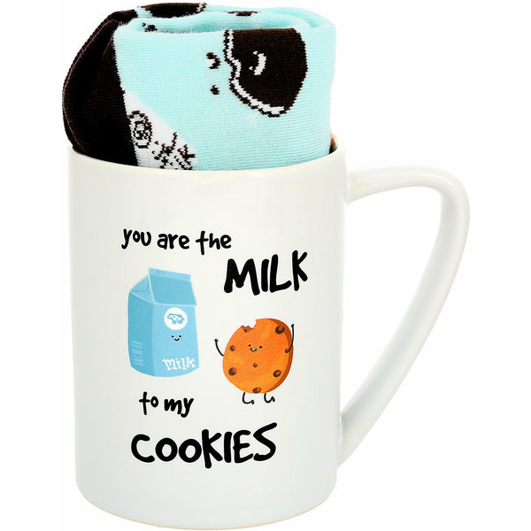 pavilion gift company Milk to My Cookies 18 oz Mug and Sock Set