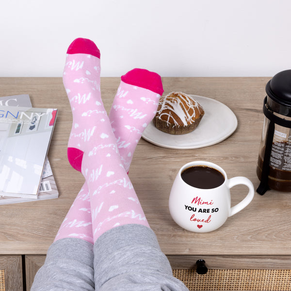 Pavilion Gift Company Mimi 15.5 Oz Mug And Sock Set