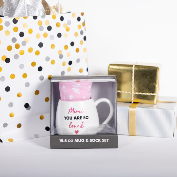 Pavilion Gift Company Mimi 15.5 Oz Mug And Sock Set