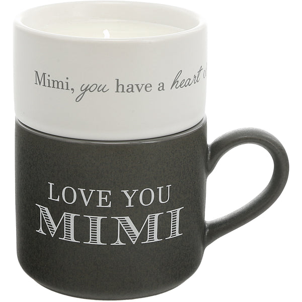 pavilion gift company Mimi Stacking Mug and Candle Set 100% Soy Wax Scent: Tranquility